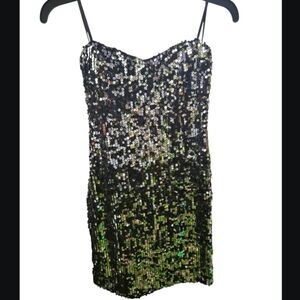 😎 As u Wish Black Sequin Dress PROM COCKTAIL Dress  Medium